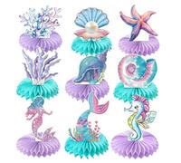 Décorations de table sirène en nid d'abeille - Décoration de table sous la mer - Pour la maison, un anniversaire, un mariage, une fête prénuptiale