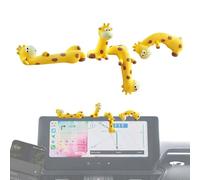 Décorations de tableau de bord de voiture - Lot de 4 mini statues réalistes de girafe, accessoires de voiture mignons pour écran d'ordinateur, bureau, bibliothèque, maison, bureau, fête, cadeaux pour