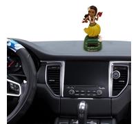Décorations de tableau de bord de voiture solaires - Figurine miniature de fille d’Hawaï de poupée | Jouet à tête secouée pour filles dansantes, figurines de collection à énergie solaire, ornements de