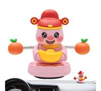 Décorations de tableau de bord - Figurine mignonne déclenchée par le mouvement, booster esthétique du tableau de bord, mini statue intérieure automobile, design de mouvement à ressort expressif