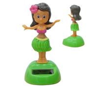 Décorations de tableau de bord pour voiture, décorations de tableau de bord mignonnes | Décorations de tableau de bord oscillant figurine dansante alimentée solaire,Shaking Grass Skirt Accessoires de
