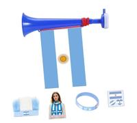 Décorations de tasse Ensemble d ' accessoires pour le jour du match avec corne, drapeau, postiche, écharpe, feuille d ' autocollants pour le stade, les événements de soutien, accessoire de