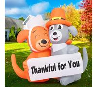 Décorations de Thanksgiving COMIN de 1,9 m - Gonflables d'extérieur avec lumière LED intégrée - Décoration de cour pour les vacances, le jardin, la pelouse