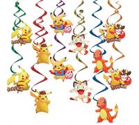Décorations de tourbillons suspendus Pokemon, 6/12/18/24 pièces, feuille de tourbillon de plafond Pikachu, fournitures de fête prénatale pour enfants, anniversaire A
