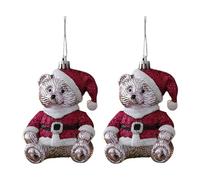 Décorations de vacances de gâteau d ' ours en ABS robustes, 2 pièces ornements suspendus incassables pour sucette suspendue intérieure et extérieure avec corde dorée pour les vacances