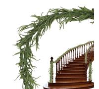 Décorations de vacances - Épicéa bleu scandinave, guirlandes d'escalier artificielles à feuilles persistantes | Guirlande de Noël Festive Fix pour cheminée, décoration de cheminée, décoration de fête