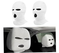 Décorations de voitures intérieure, 2pcs Couverture de l'appuie-tête de voiture, Masque de visage complet de siège d'auto drôle personnalisé, Masque de ski Protection pour la décoration de repos du s