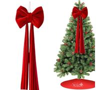 Décorations décoratives réutilisables pour sapin de Noël | Grand nœud d'arbre de Noël pour porte intérieure extérieure, clôture, escalier avant, toile de fond pour maison, vacances