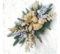 Décorations d'escalier de Noël magnifiquement conçues avec des branches réalistes en PVC (doré)