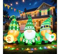 Décorations d'extérieur gonflables pour la Saint-Patrick de 1,8 m avec pièce d'or, trèfle, lutin irlandais, lutins irlandais gonflables avec lumières pour la maison, le jardin, la fête de la