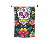 Décorations d'extérieur pour porche toutes saisons Motif crânes en sucre Fleurs 30,5 x 45,7 cm