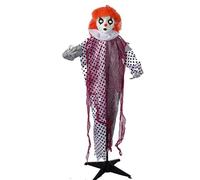 Décorations d'halloween 51 Stand Clown Animatronics Mains en Mouvement, Nez Rouge Effrayant Sound Clown & Touch Activé Halloween Animatronics for Home Party Yard, Décorations Outdoor