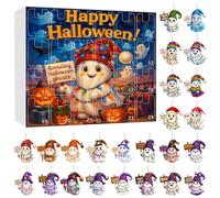 Décorations d'Halloween à suspendre avec impression plate 2D - Décorations à suspendre - Motifs imprimés par IA - Motif dessin animé mignon - Calendrier de compte à rebours en acrylique 2D - Hyf781