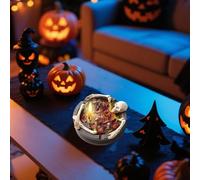 Décorations d'Halloween à suspendre - Bougies squelettes parfumées ambre - Style rustique gothique et Halloween - Réutilisables (marron, 12 x 11, 5 x 4 cm)