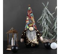 Décorations d'Halloween à suspendre pour Halloween - Vieil homme en peluche sans masque - Ornement de bureau - Ghos. T Festival - Gnome à paillettes - Accessoire décoratif (noir, 20 x 10 x 30 cm)