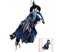 Décorations d'halloween - Accessoire de sorcière Effrayant à Suspendre, crieur activé par Le Mouvement | Son réactif à la Voix et au Toucher, Yeux pour Cour, Arbre, Porte, lampadaire et