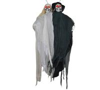 Décorations d'halloween - Accessoires Fantômes aux Expressions Épouvantables Terrifiantes - Squelette Mari et Femme avec Son, Accessoires Vintage et de Décoration pour Fenêtre, Maison, Jar