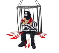 Décorations d'halloween avec capteur de Mouvement | Accessoires activés par Le Mouvement du crâne Effrayant,pour Les Yeux Brillants électriques Hangable Talking Prisoner Cage Ghost Vocalize