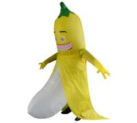 Décorations d'halloween, Costume Gonflable drôle d'halloween Banane à Fermeture éclair pour Adulte Adolescent avec Ventilateur 'air Complet du Corps Air Ba a Banana Costume pour fête de Pâques Bulld