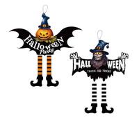 Décorations d'Halloween - Couronne de sorcière - Décoration de porte d'entrée - Panneau en bois à suspendre pour mur et intérieur - BAr111 (noir, 50 x 50 cm)