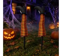Décorations d'Halloween de 47,7 cm - Pieds de sorcière - Pieds de sorcière | Pieds de sorcière en mousse légère pour Halloween, bottes à paillettes, installation rapide pour jardins