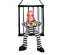 Décorations d'Halloween de prisonnier | Prop de décoration de maison hantée de terreur animée - Cage de prisonnier fantasmagorique, décoration d'horreur Halloween activée par le mouvement hurlant pour