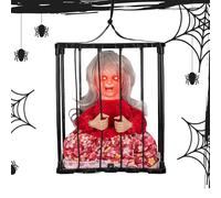 Décorations d'Halloween de prisonnier,Prop de décoration de maison hantée de terreur animée | Cage de prisonnier fantasmagorique, décoration d'horreur Halloween activée par le mouvement hurlant pour a