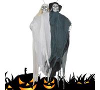 Décorations d'halloween - Décorations De Fantômes Effrayantes pour Extérieur - Éléments Vintage Mariée Marié Squelette avec Son pour Intérieur Extérieur Mur Jardin Fenêtre