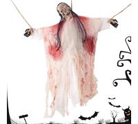 Décorations d'Halloween | Décorations d'extérieur de jardin | Fantômes et squelettes pour maison hantée | Fantôme 50 cm en gaze et PVC avec effet spectaculaire pour fenêtres, porches, fêtes, photos
