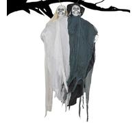Décorations d'Halloween d'extérieur - Décorations fantômes - Accessoires d'horreur vintage avec son de la mariée et du marié - Accessoires squelette pour cour, maison, mur intérieur, extérieur, jardin