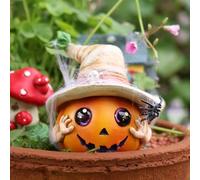 Décorations d'Halloween d'extérieur Orange dans un chaudron - Figurine de collection pour enfants (orange, 8 x 7 cm)