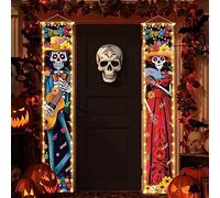 Décorations d'Halloween Dia De Los Muertos - Bannières lumineuses - Décoration d'Halloween - Mexique - Jour des morts - Bannière d'intérieur ou d'extérieur - Décoration de fête