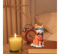 Décorations d'Halloween d'intérieur - Statue de chat d'Halloween - Une jolie décoration d'intérieur avec résine - Ornements cadeaux - Veilleuse (B, taille unique)