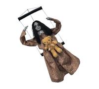 Décorations d'Halloween effrayantes activant le son Poupée fantôme oscillante avec œil lumineux pour jardin intérieur et extérieur Décoration fantôme avec effet sonore
