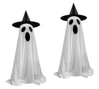 Décorations d'Halloween effrayantes lumineuses à piles en tissu stable et résistant au vent, pas de montage nécessaire, pour porche