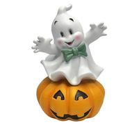 Décorations d'Halloween en forme de citrouille - Figurine en résine pour la maison et la voiture - Idée de décoration KzW744 (blanc, 13 cm)