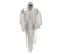Décorations d'Halloween en forme de tête de mort, décoration de fête pour cour, jardin, fenêtre, poupée d'esprit terrifiante, Halloween, décoration portable lumineuse