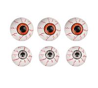 Décorations d'Halloween en forme d'yeux - Accessoire de terreur effrayant avec yeux pour Halloween - 6 pièces décorations d'horreur en résine ou cadeau de fête de bonbons pour bureau armoire pots de