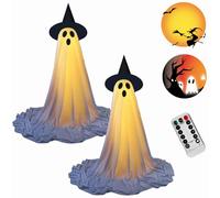 Décorations d'Halloween en plein air, fantôme effrayant avec télécommande, décoration de fête d'Halloween, lumières fantômes pour porches, cours, jardins, pelouse (style A, 2 pièces)
