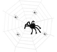 Décorations d'Halloween en toile d'araignée, toile d'araignée géante,Toile d'araignée géante d'Halloween avec 10 petites araignées - Décorations décoratives d'Halloween, décor de maison hantée