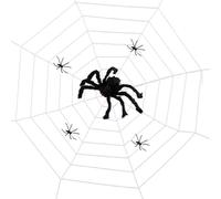 Décorations d'Halloween en toile d'araignée, toile d'araignée géante,Toile d'araignée géante d'Halloween avec 10 petites araignées - Décorations décoratives d'Halloween, décor de maison hantée