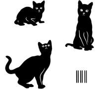 Décorations d'halloween extérieure, Ensemble de 3 enjeux de Chat Acrylique Jardin décor Jardin pieu d'halloween extérieurs Statues, décor 'Art Animal pour pelouse