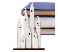 Décorations d'Halloween fantômes en bois pour centres de table