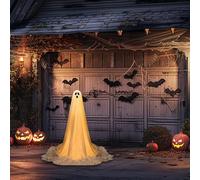 Décorations d'halloween Ghost Extérieur avec Lumières - Décoration Fantôme Incontournable Debout avec Hauteur Réglable | De Pelouse Effrayant pour Porche, Cour, Jardin, Maison Hantée