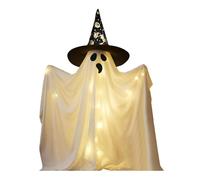 Décorations d'halloween Outdoor,Debout Automate Halloween Décoration Fantôme,Lumières pour Porches,Ghost Effrayant avec Télécommande,Perfect for Lawn, Party (A)