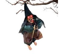 Décorations d'Halloween pour sorcières en plein air | Pendaison Décorations d'Halloween - Parlant animé avec des yeux ronds pour la décoration de la maison ta, décoration de pelouse