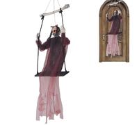 Décorations d'Halloween | Scary Grim Swinging Ghost,Horror Grim Accessories With Light Sound For Wall Outdoor Porch Home Campfire House Yard