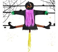 Décorations d'Halloween - Sorcières écrasées volantes, accessoire de cour en plein air suspendu, ornement de sorcière bâton drôle, accent suspendu mural effrayant | Pour la maison effrayante jardin