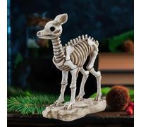 Décorations d'Halloween squelette de cerf, animaux effrayants, squelettes effrayants, décoration d'Halloween, figurines en plastique pour table, cour, pelouse, jardin, maison hantée, accessoires de