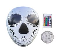 Décorations d'Halloween - Squelette humain gonflable de 55,6 cm avec télécommande intégrée alimentée par piles RVB (rouge, taille unique)